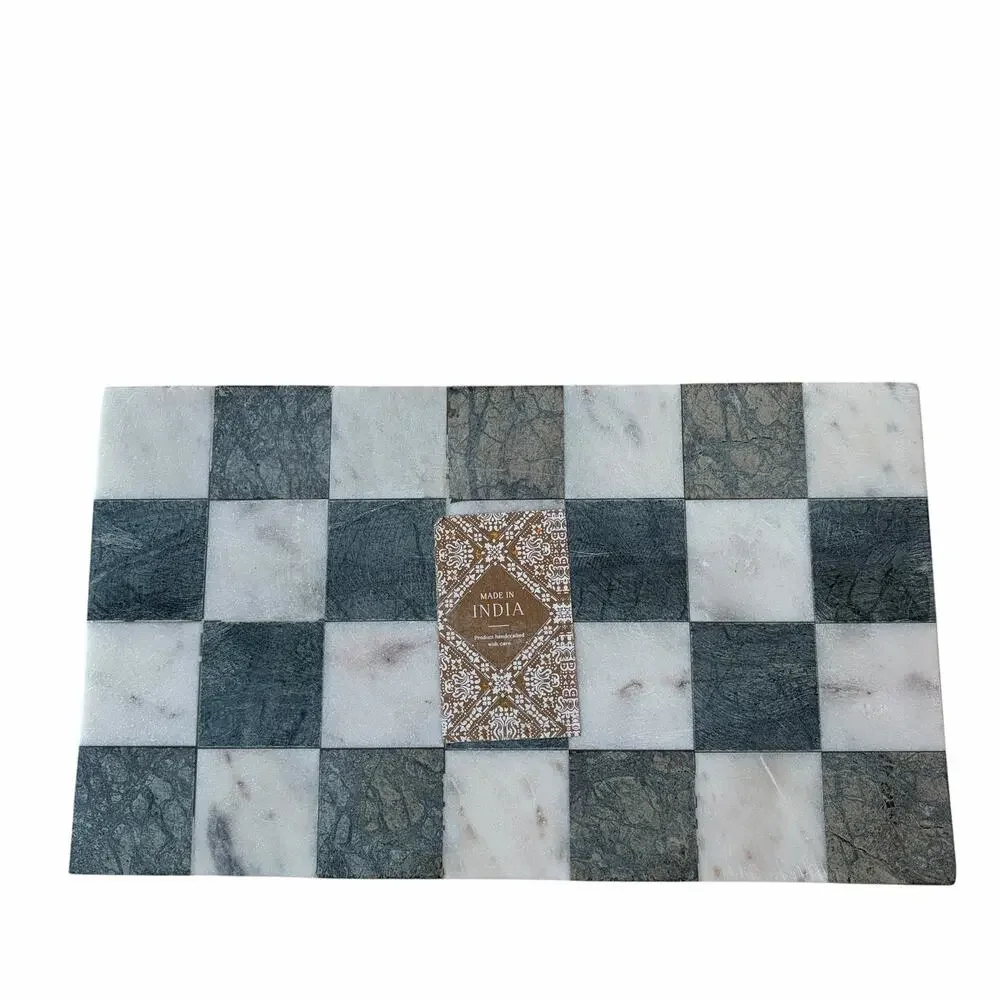 Handcrafted in India marble checkered